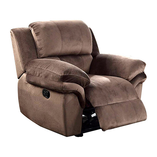 Saltoro Sherpi Fabric Upholstered Power Recliner with Pillow Arm